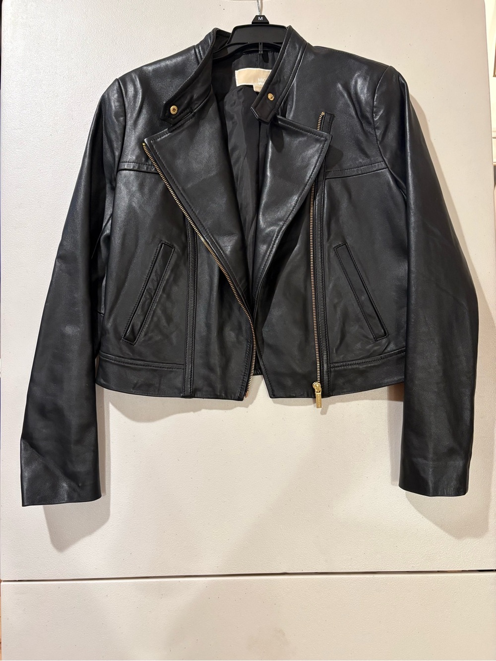 MICHAEL Michael Kors Genuine Leather Moto Jacket